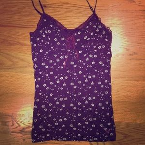 American Eagle purple floral patterned tank top